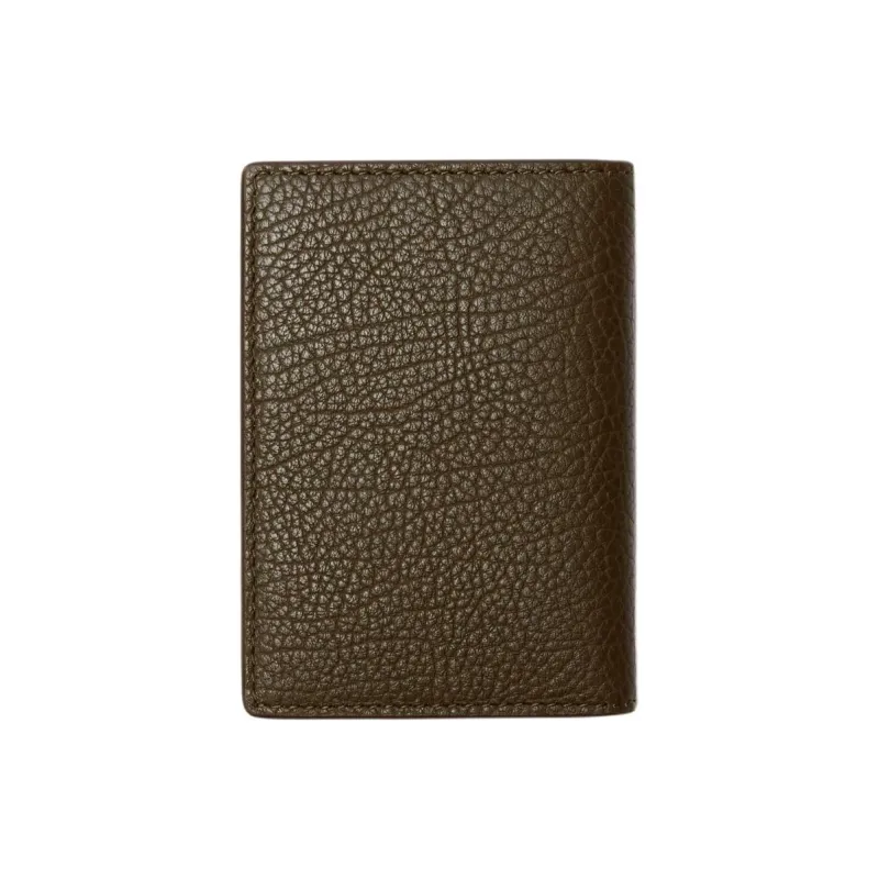 Burberry Grained Calfskin Card Holder Men's Military Green-1