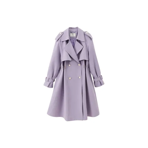 XIANGYING Trench Coats Women's Purple