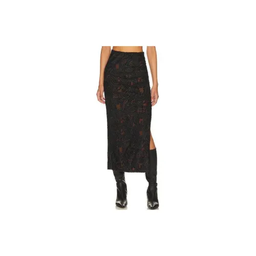 FREE PEOPLE Casual Long Skirts Women's Black