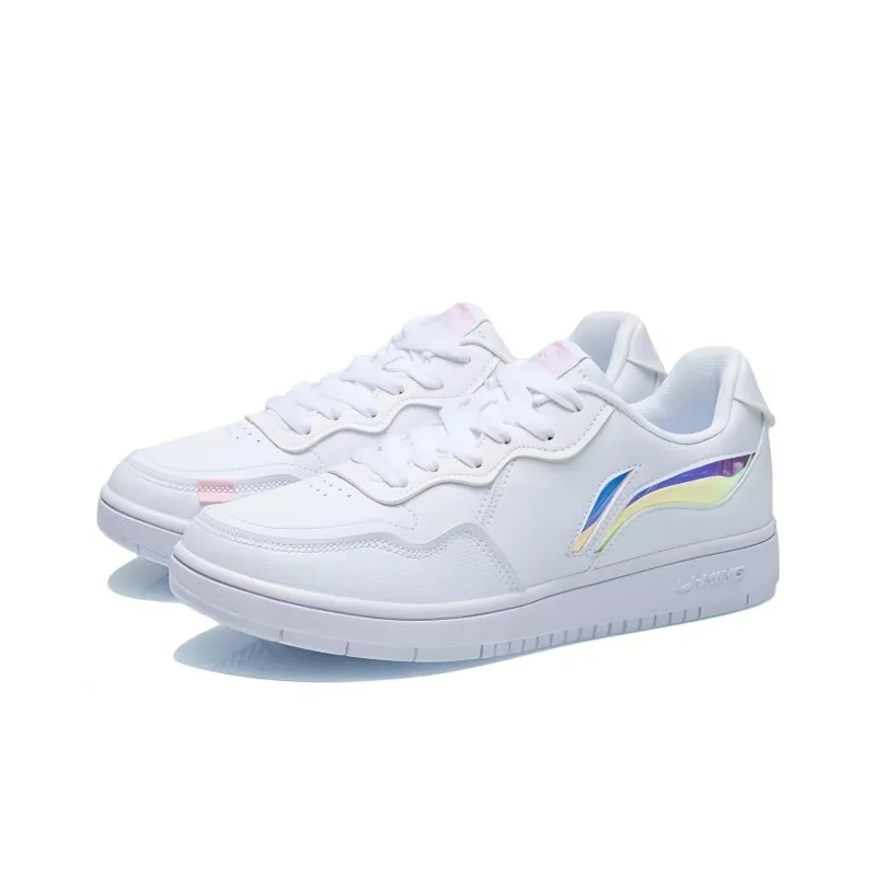LiNing Low Top Skateboard Shoes Women's White-2