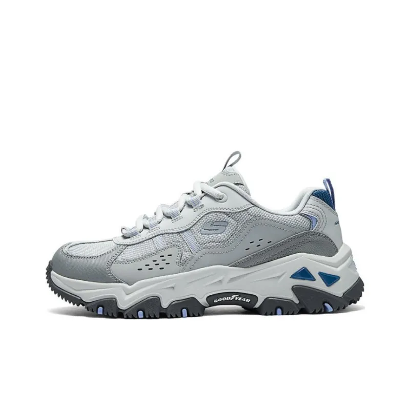 Skechers Cushioned Wear Resistant Breathable Low Top Casual Shoes Women's Gray White-0
