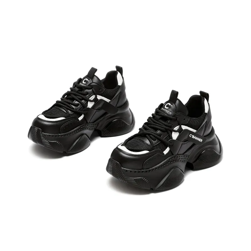 C°BANNER Chunky Sneakers Women's Low Top Black-3