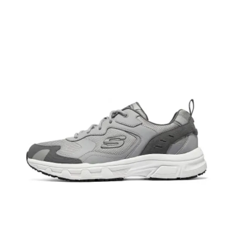 Skechers Cushioning Breathable Low Top Casual Running Shoes Men's Gray-0