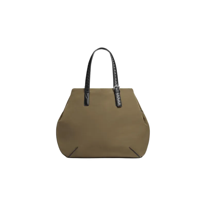 Bottega Veneta Calfskin Tote Bag, Shopping Bag, Shoulder Bag, Handbag Men's Mud & Black-2