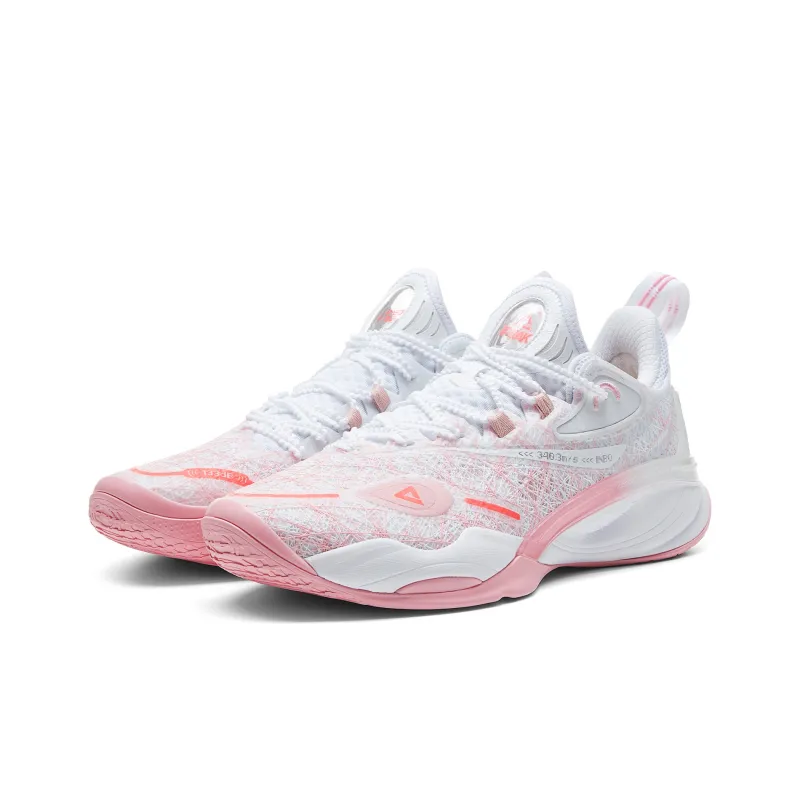 PEAK Sonic Boom 3.0 Basketball Shoes Men Low Top Pink White-2