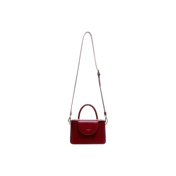 Tanita West Cow Leather Shoulder Bag Crossbody Bag Portable Box Bag Small Size Women's Red