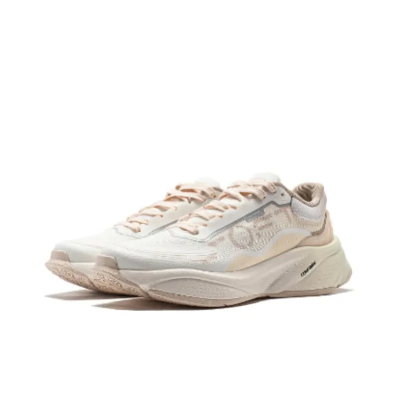 LiNing Soft Cushioned Wear Resistant Breathable Lightweight Low Top Casual Shoes Women's White Pink-2