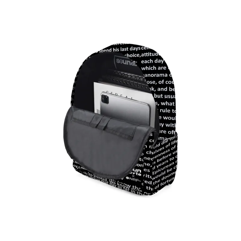 ONRF SOUNDBYTE Collaboration Polyester Laptop Bag Backpack Medium Size Unisex Black-5