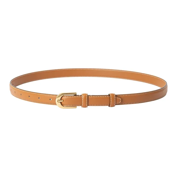 VANESSA HOGAN Niche Brand Versatile Belt Loop Smooth Button Jeans Belt Women's 1.9cm-9