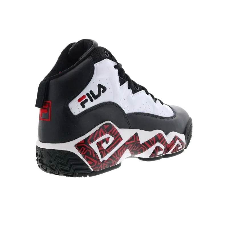 FILA Mashburn Durable Breathable High Top Casual Shoes Men's Black White-5