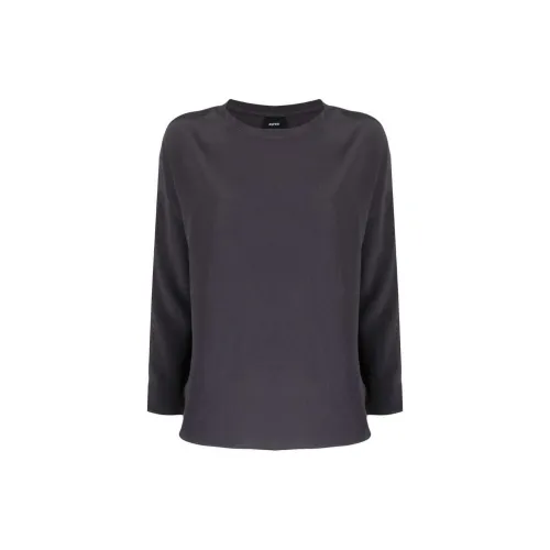 ASPESI Crew Neck Long-sleeved Silk Top