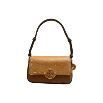 TORY BURCH Miller Litchi Grain Leather Messenger Bag Handbags Shoulder Bags Women's Brown