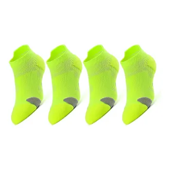 MUSCLESWING Ankle Socks Men's 4 Pack Neon Green