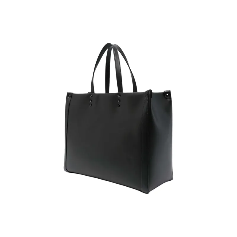 Valentino Leather Tote Bag Shopping Bag Handbag Men's Black-1