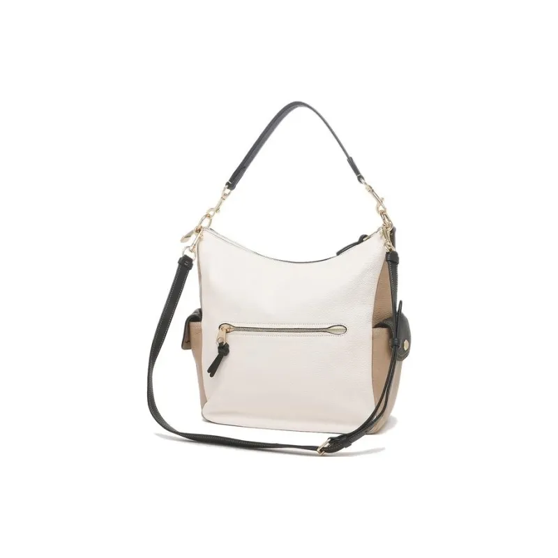 COACH Leather Bucket Bag Portable Crossbody Bag Shoulder Bag Women's Ecru-3