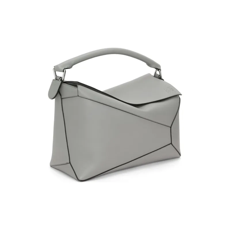 LOEWE Puzzle Calfskin Handbag Shoulder Bag Crossbody Bag Large Size Men's Asphalt Gray-1