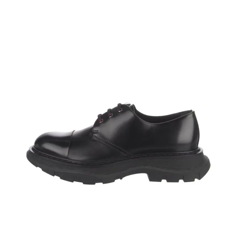 Alexander McQueen Leather Derby Shoe Black-0