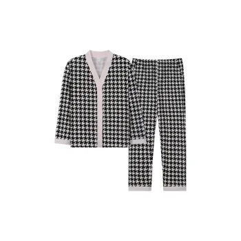 Sha Qian Pajama Set Spring And Autumn Season Women's Black