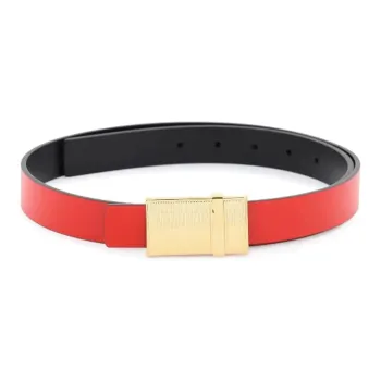 FERRAGAMO Multicolor Detail Smooth Buckle Leather Belts Women's Black Width  2.5cm