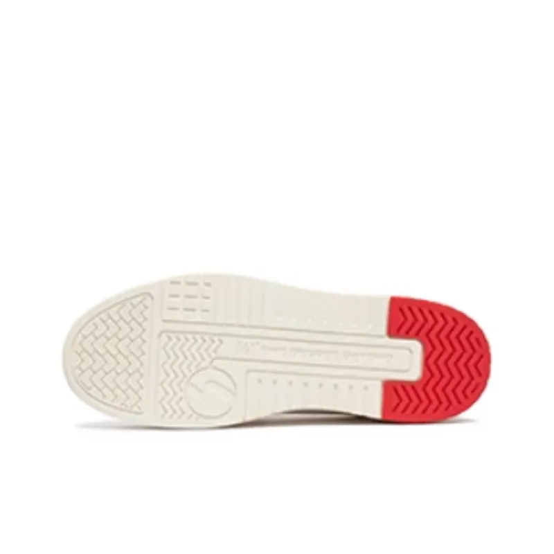 361° Anti Slip Wear Resistant Low Top Skateboard Shoes Men's White Red-3