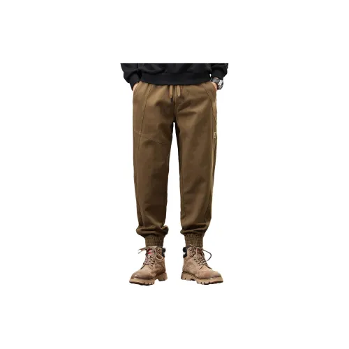 Tonlion Casual Pants Men Dark Brown