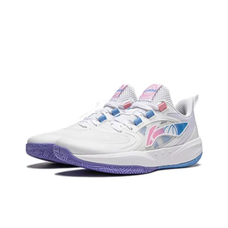 LiNing LIGHT FOAM Cushioning Breathable Support Low Top Basketball Shoes Men's White-2