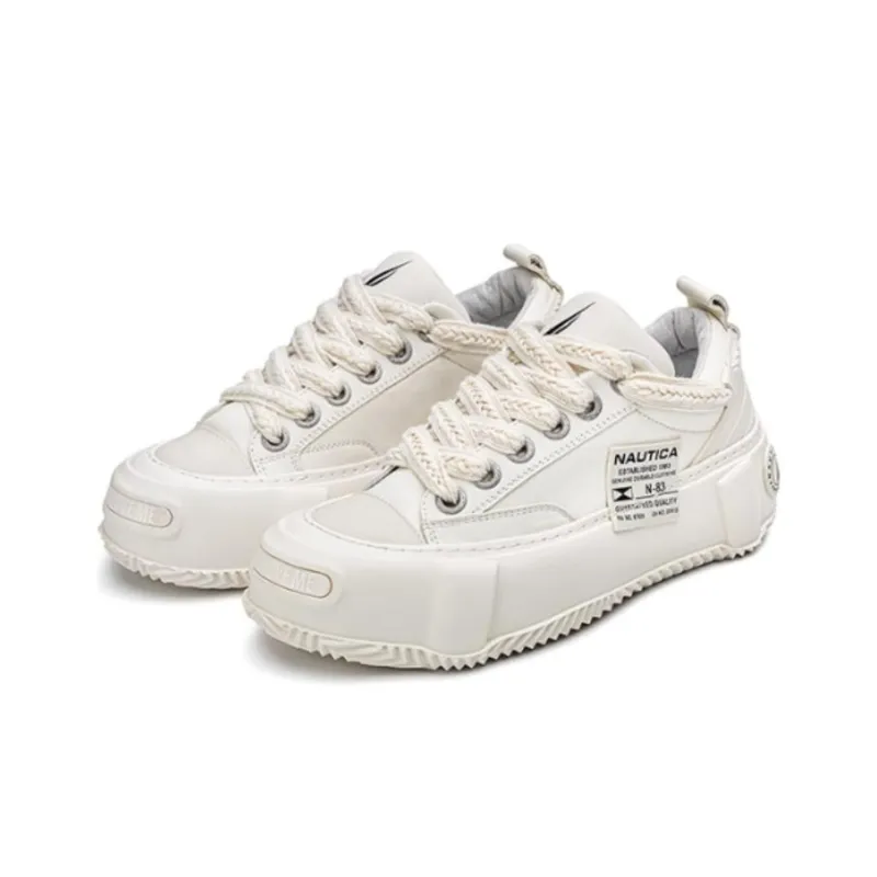 NAUTICA Anti Slip Wear Resistant Low Top Skateboard Shoes Women's White-3