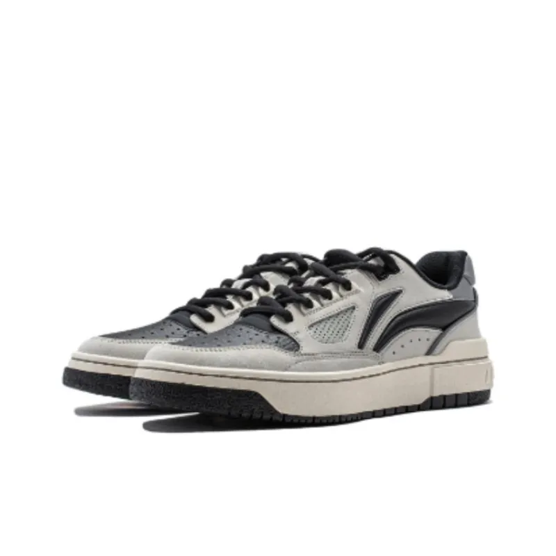 LiNing Rookie Cushioned Slip Resistant Lightweight Rebound Low Top Basketball Shoes Men's Gray Black-2