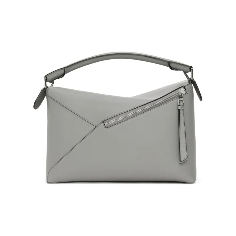 LOEWE Puzzle Calfskin Handbag Shoulder Bag Crossbody Bag Large Size Men's Asphalt Gray-3