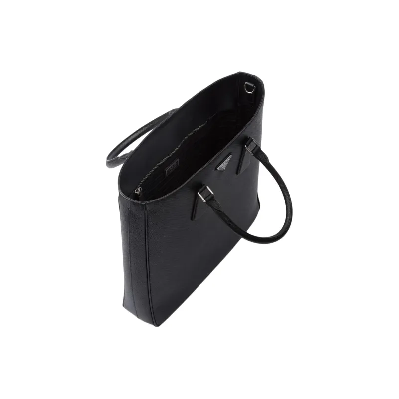 PRADA Saffiano Leather Tote Bag, Shopping Bag, Handbag Men's Black-3