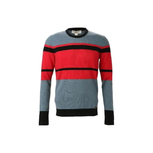 Burberry Sweaters Men Gray Red