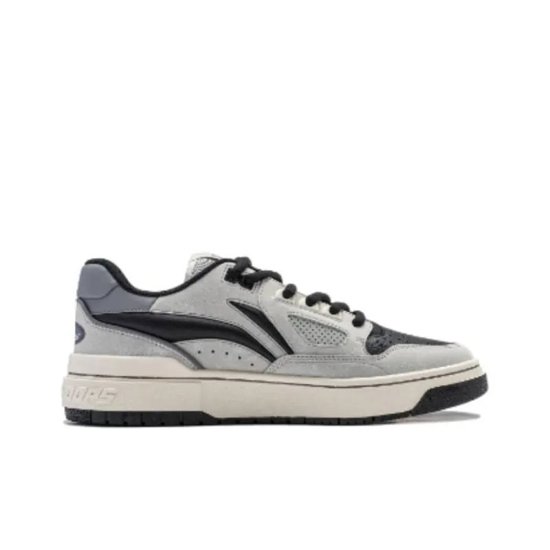 LiNing Rookie Cushioned Slip Resistant Lightweight Rebound Low Top Basketball Shoes Men's Gray Black-1