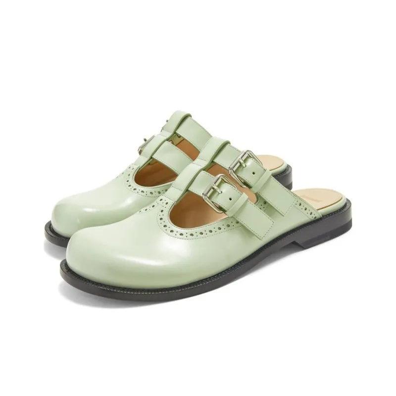 LOEWE Campo Rubber Sole Closed Toe Slippers Women's Green-1