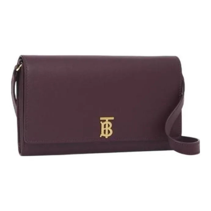 Burberry Calfskin Shoulder Bag Crossbody Bag Wallet Women's Dark Purple-0