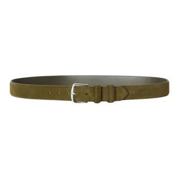 Loro Piana Alsavel Double-Sided Decoration Pin Buckle Leather Belts Men's Green