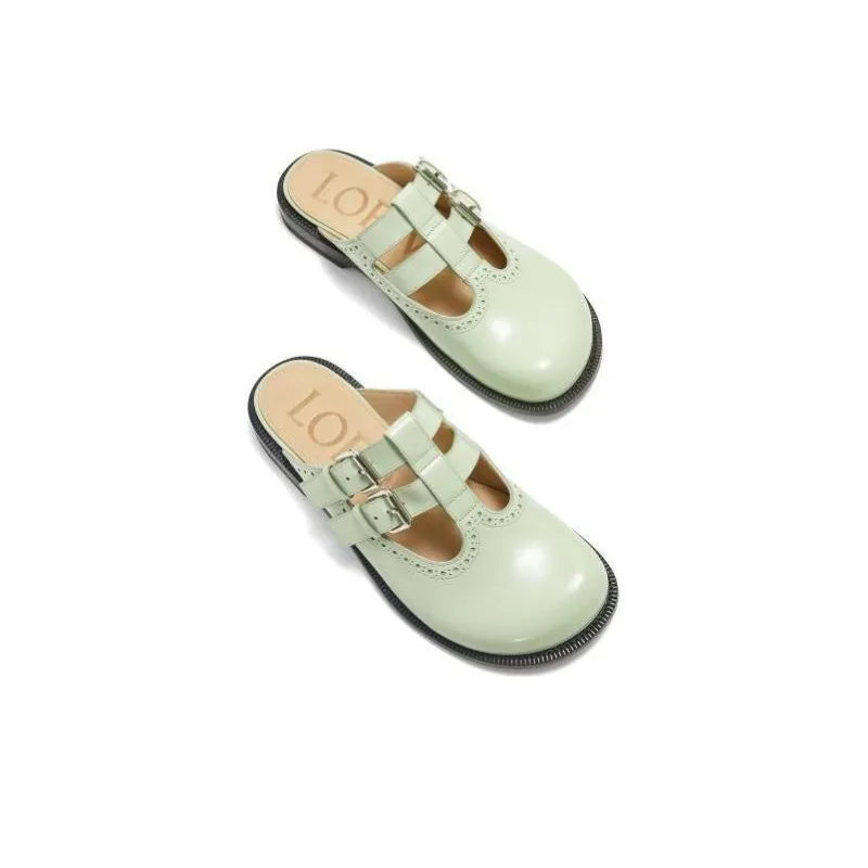 LOEWE Campo Rubber Sole Closed Toe Slippers Women's Green-2