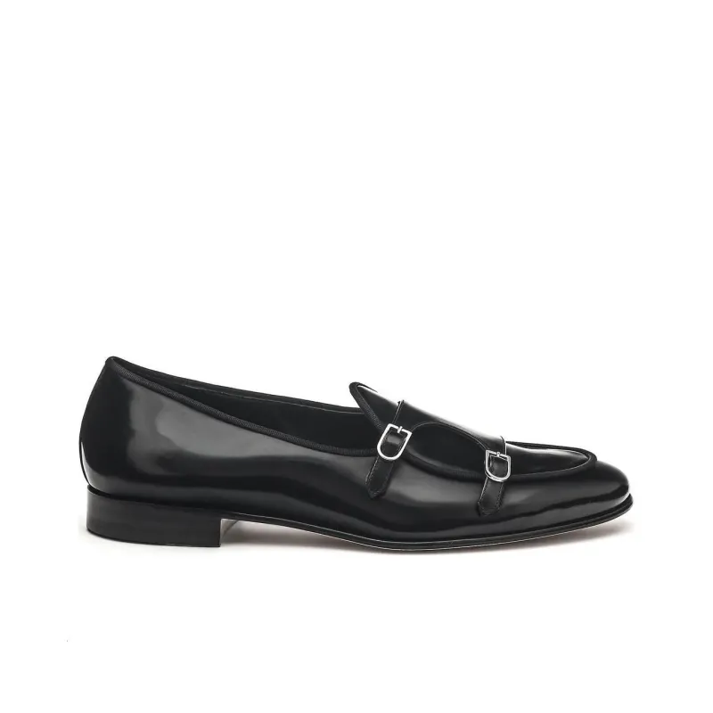 Edhen Milano Brera Leather Monk Shoes-1