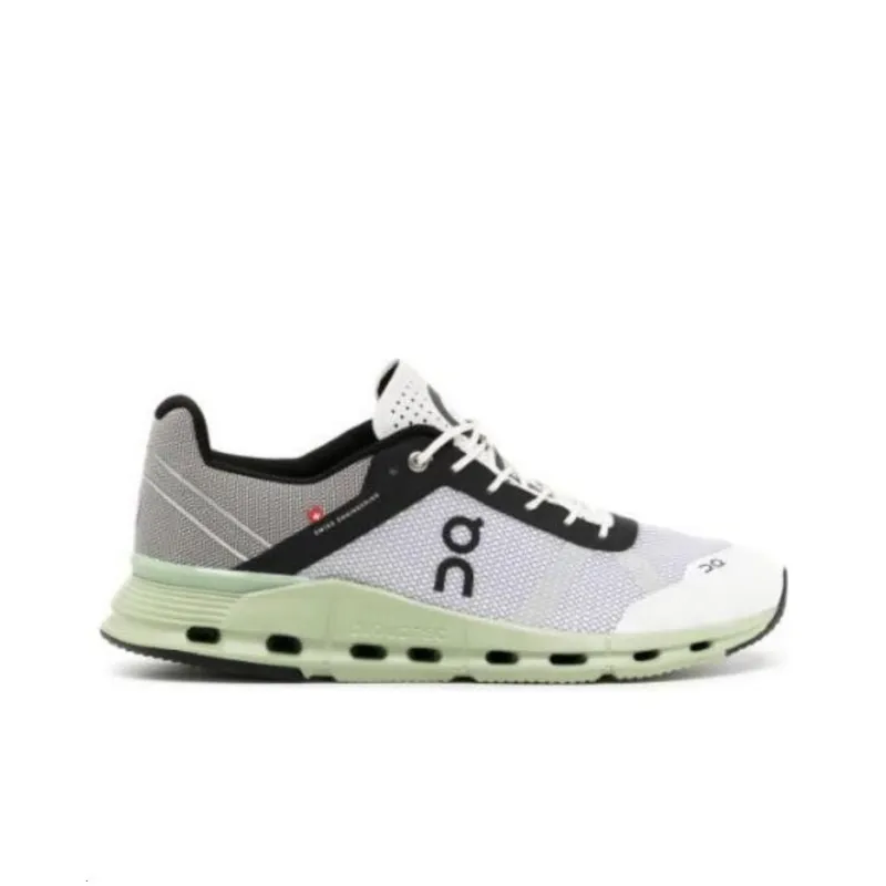 On Cloudnova Cushioned Slip-Resistant Low-Top Casual Running Shoes Men's Gray Green-1