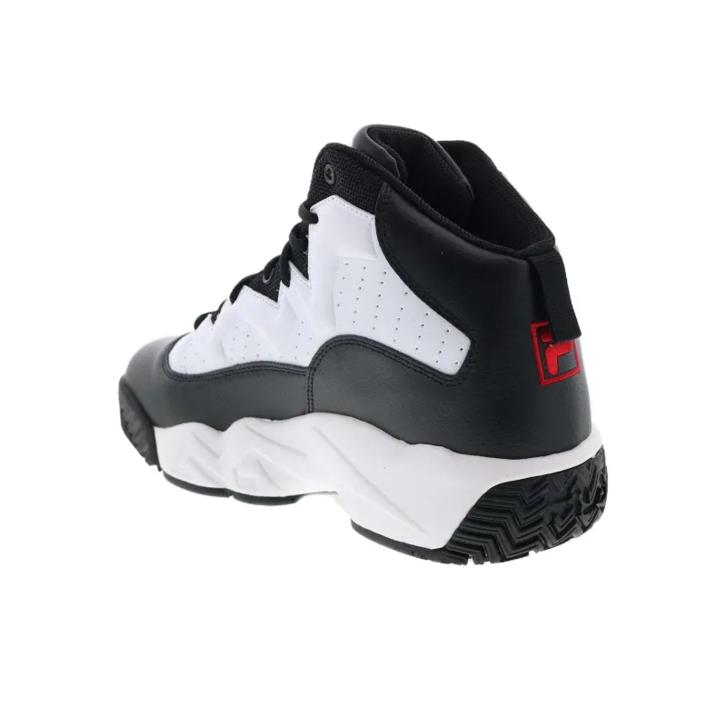 FILA Mashburn Durable Breathable High Top Casual Shoes Men's Black White-4