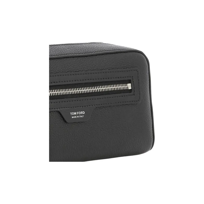 TOM FORD Leather Clutch Men's Black-4