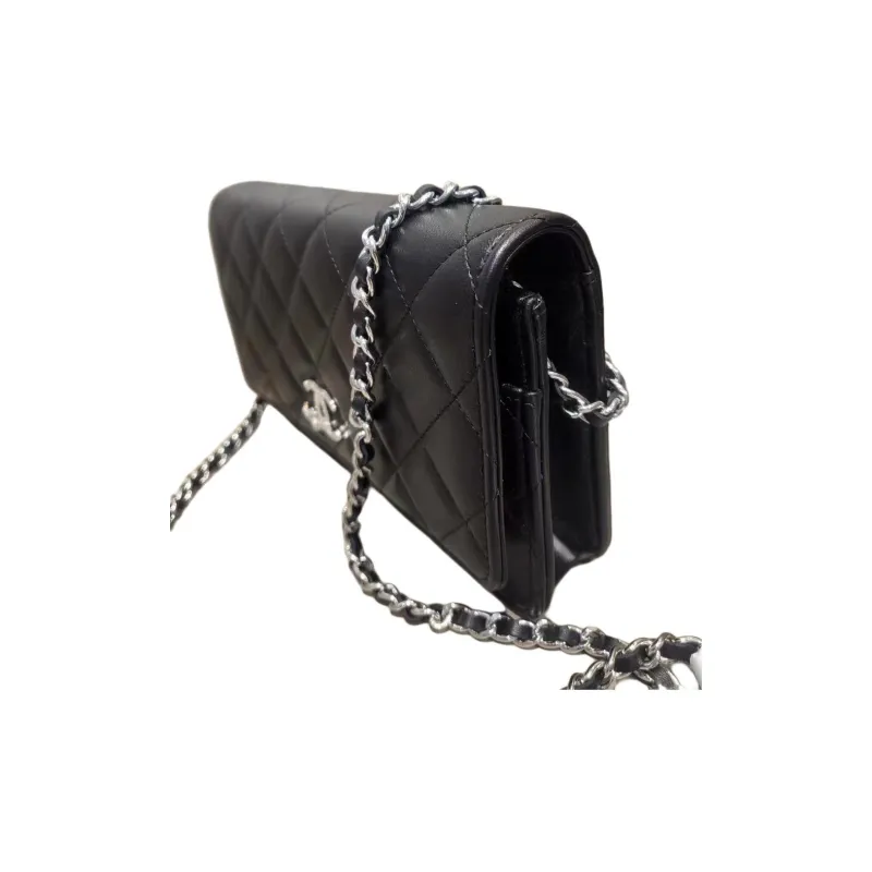 CHANEL WOC Lambskin Shoulder Bag, Crossbody Bag Women's Black-1