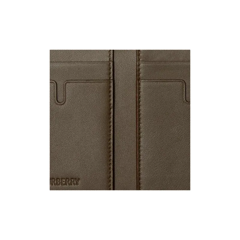 Burberry Grained Calfskin Card Holder Men's Military Green-3