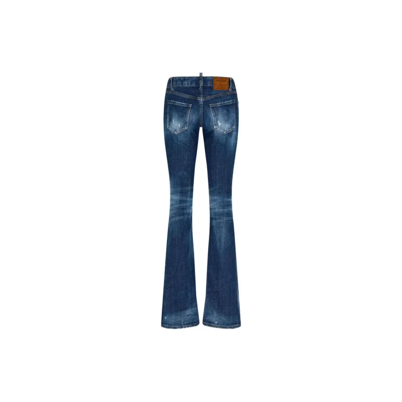 DSQUARED 2 Logo Patch Distressed Bootcut Jeans-1