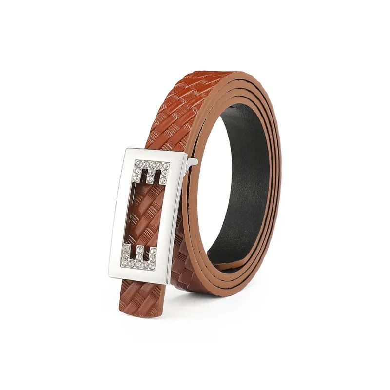 FAIRWHALE Slim Waist Elegant Fashion Plate Buckle Belt Women's Width 1.9CM-1