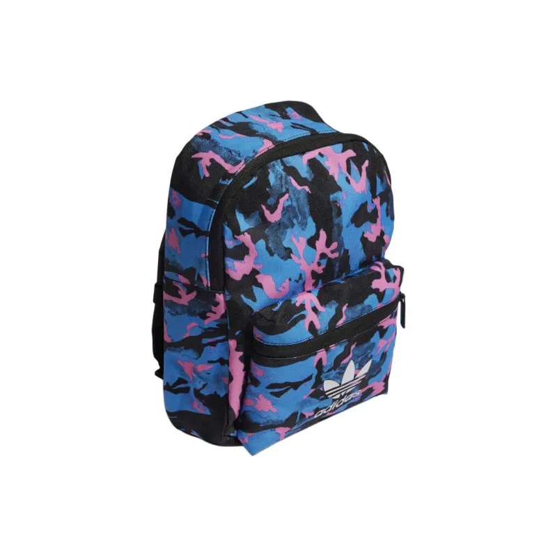 Adidas Originals Recycled Polyester Plain Weave Fabric Backpack Unisex Pulse Blue & Carbon & Black-1