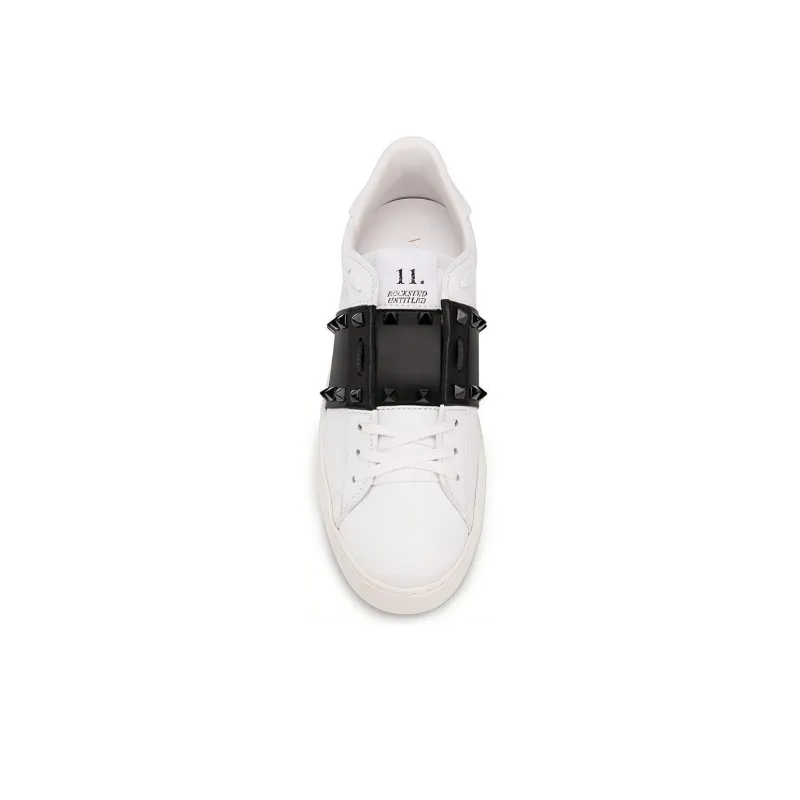 Valentino Low Top Casual Shoes Women's Black White-3