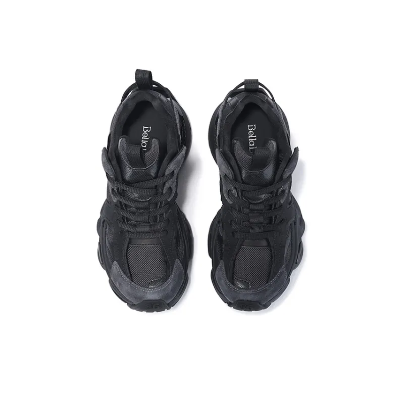 BELLALILY Anti-Slip And Wear-Resistant Height Increasing Low-Top Chunky Sneakers 4.5cm Women's-3