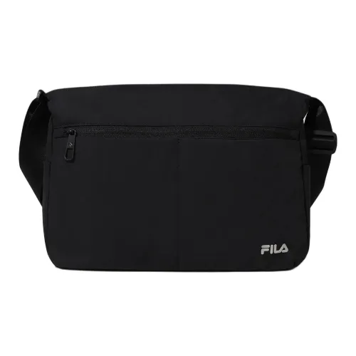 FILA Nylon Messenger Bag, Shoulder Bag, Crossbody Bag Regular Unisex Black