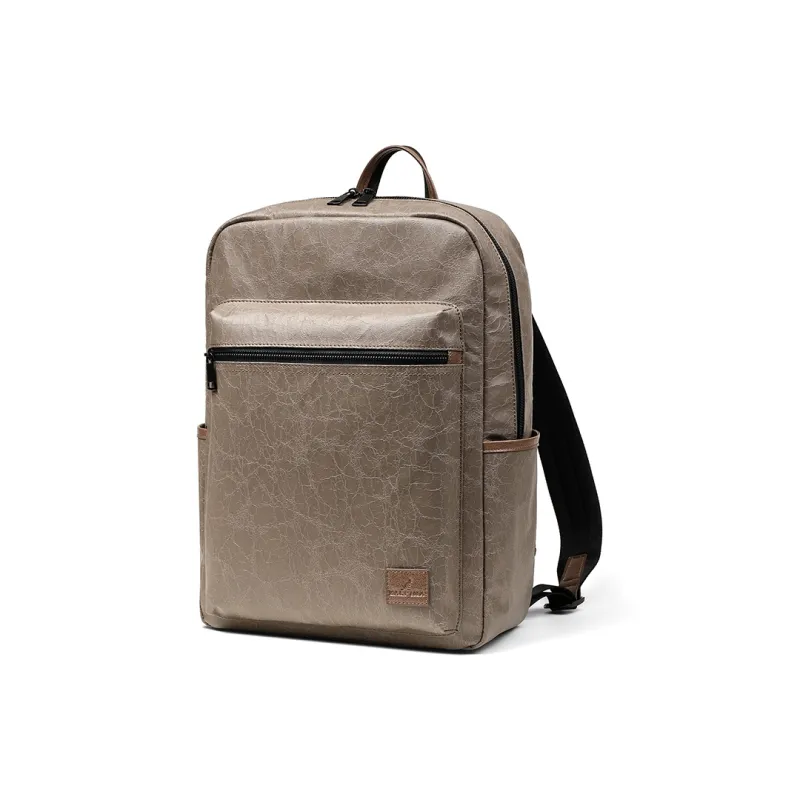 L'ALPINA Crackle Fabric Backpack Large Size Men's Khaki & Black/Gray Blue & Black-0
