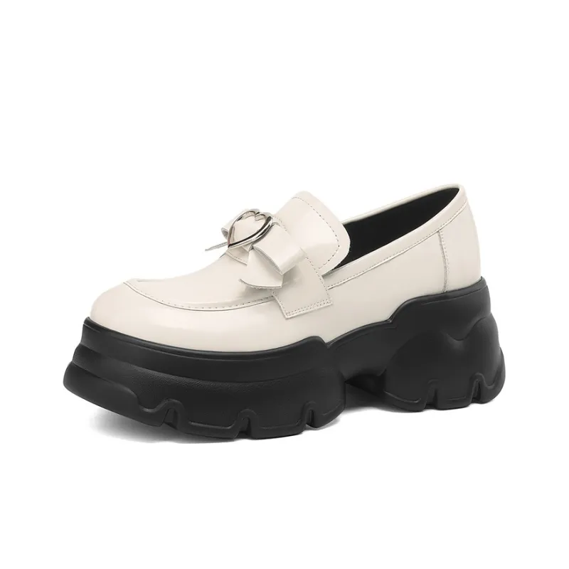 JOSINY Loafers 7cm Women's Ecru/Black-1